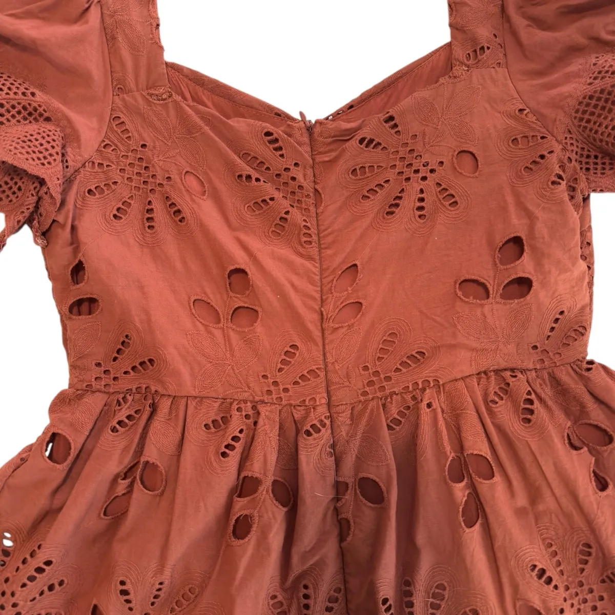 Just Me Bohemian Floral Eyelet Lace Tiered Dress - Image 5