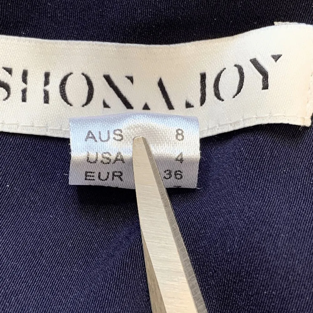 Shona Joy Revolve Knot Draped Halter Dress Navy Blue Maxi 4 Cocktail Formal - Image 10