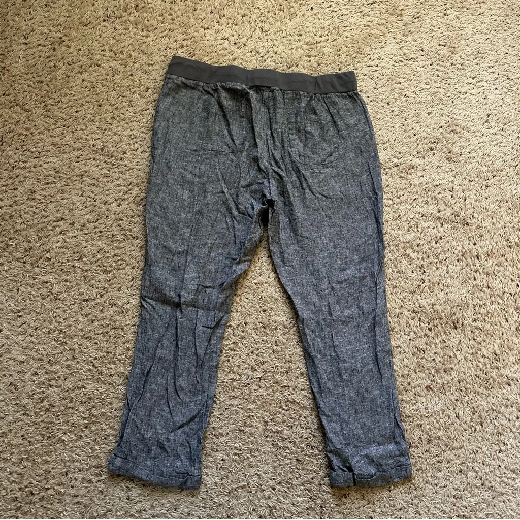Soho New York Company Boyfriend Pant Womens Large Gray Linen Blend Pants - Image 7