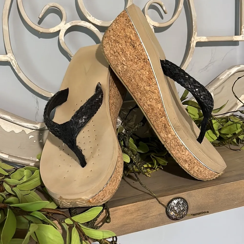 Volatile Wedges Sandals Black Braided Womens 8 - Image 5