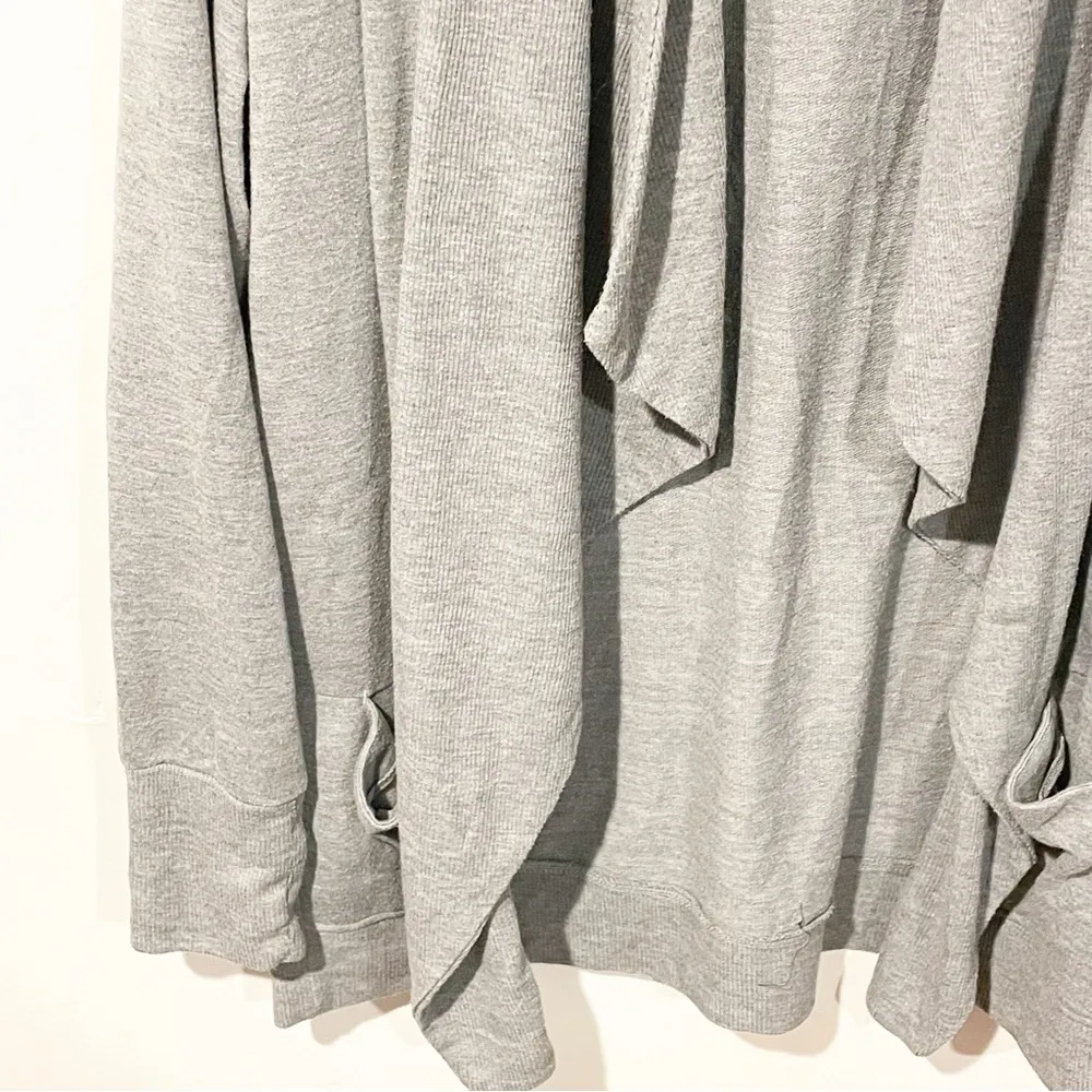 Torrid Plus Size 1X Grey Draped French Terry Open Front Lightweight Cardigan - Image 3