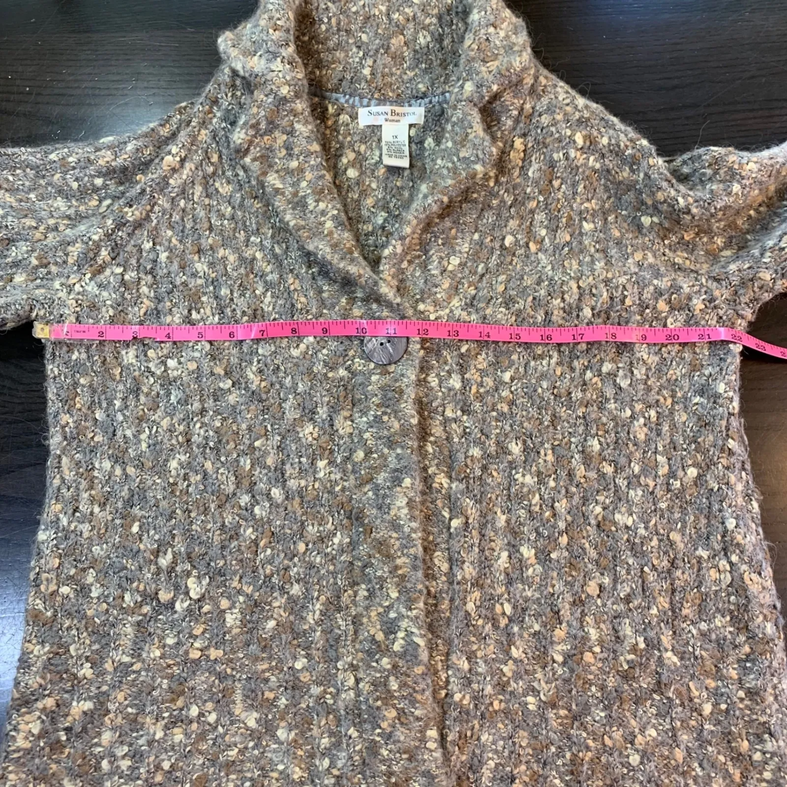 Susan Bristol 1X Boucle Cardigan Wool‎ Blend Alpaca Mohair Cozy Textured Knit - Image 6