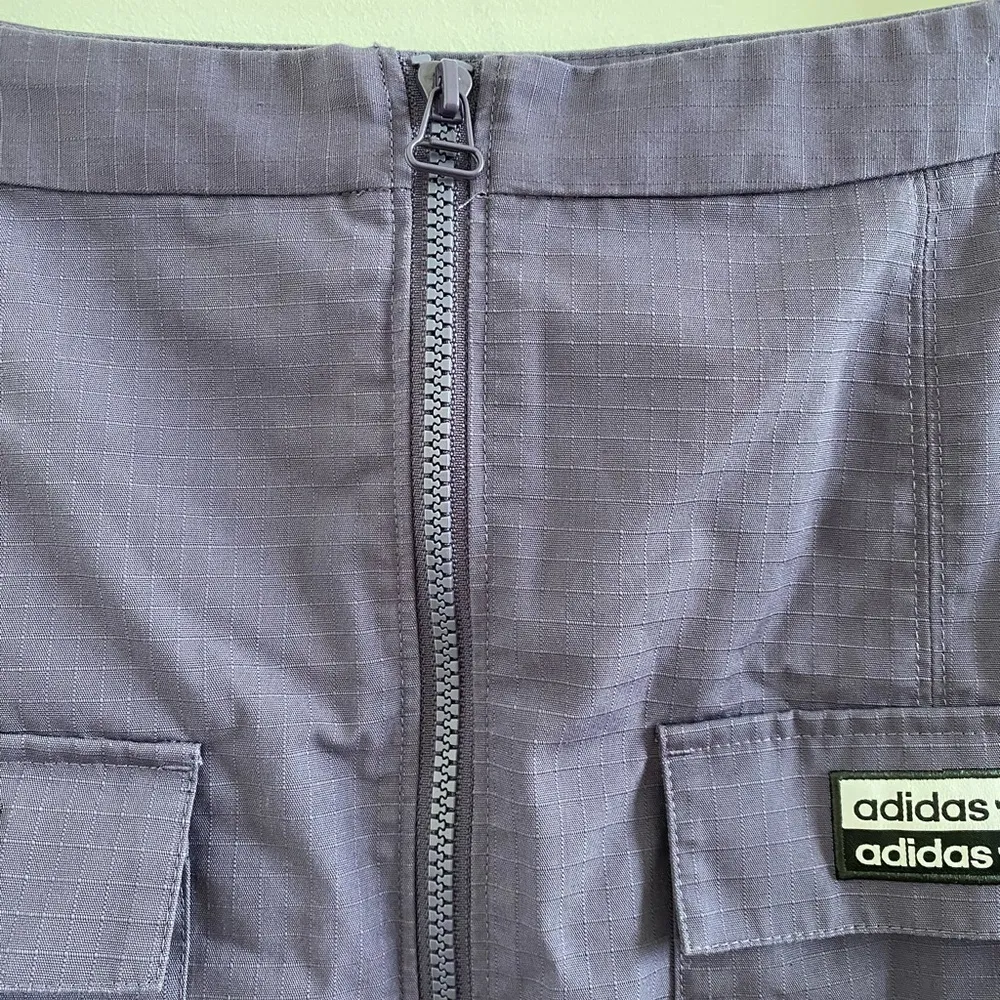 Adidas Purple Reveal Your Voice Ripstop Zip-Front Mini Skirt Size Small - Image 6