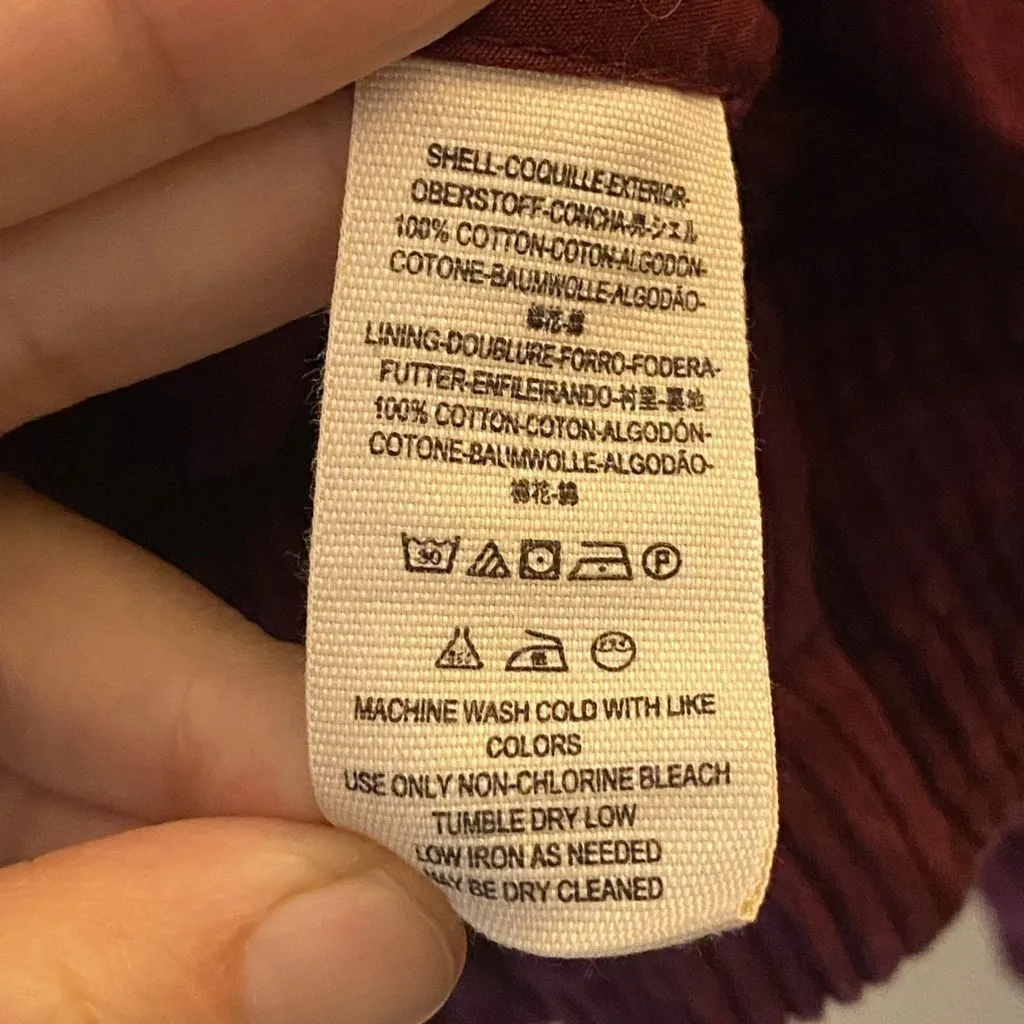 Free People Women's‎ Red Slouchy Dolman Corduroy Moto Jacket Size M - Image 4