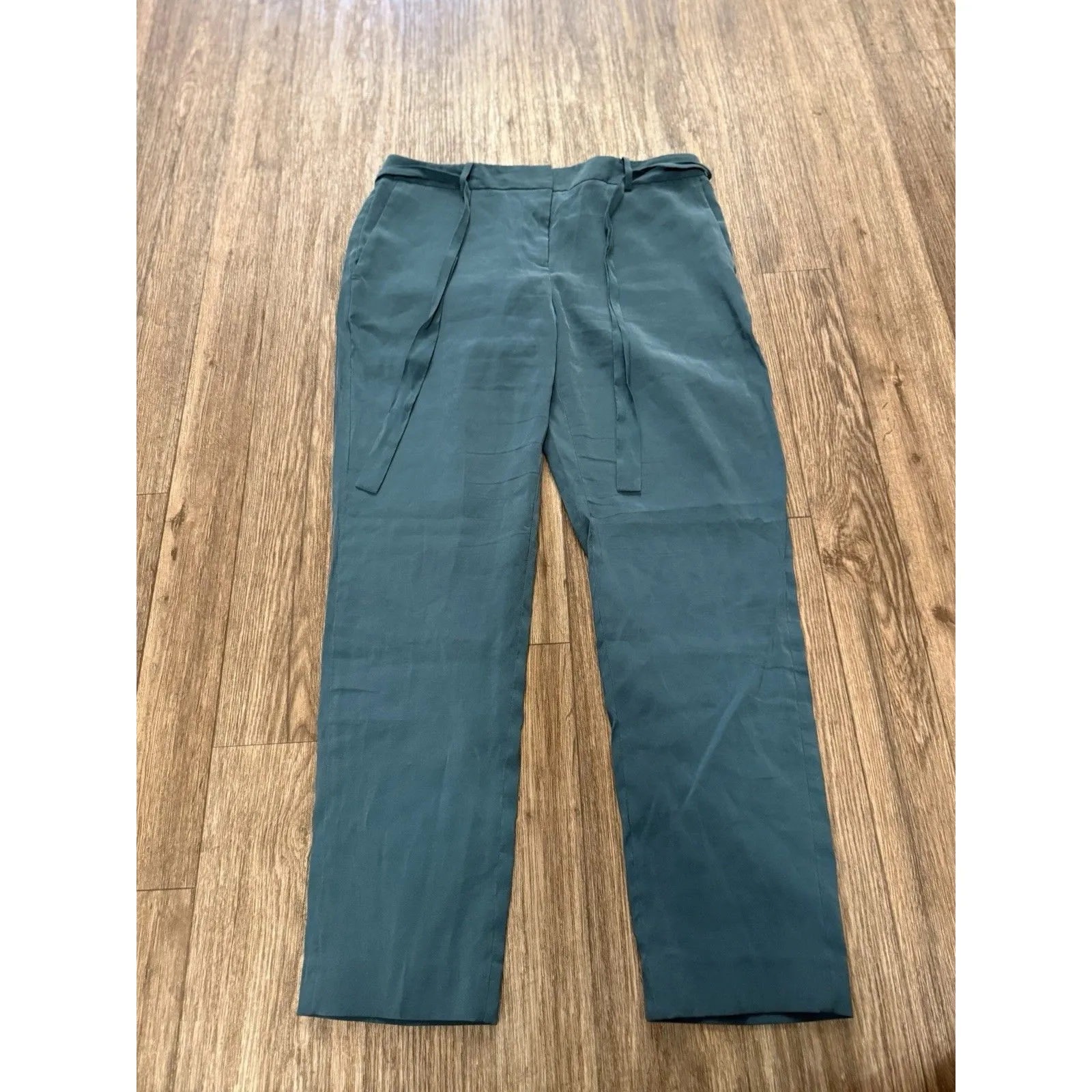 DKNY Pants  size 6 The ESSEX Ankle  Dark Teal‎  Waist Tie   Stretch  Career - Image 6