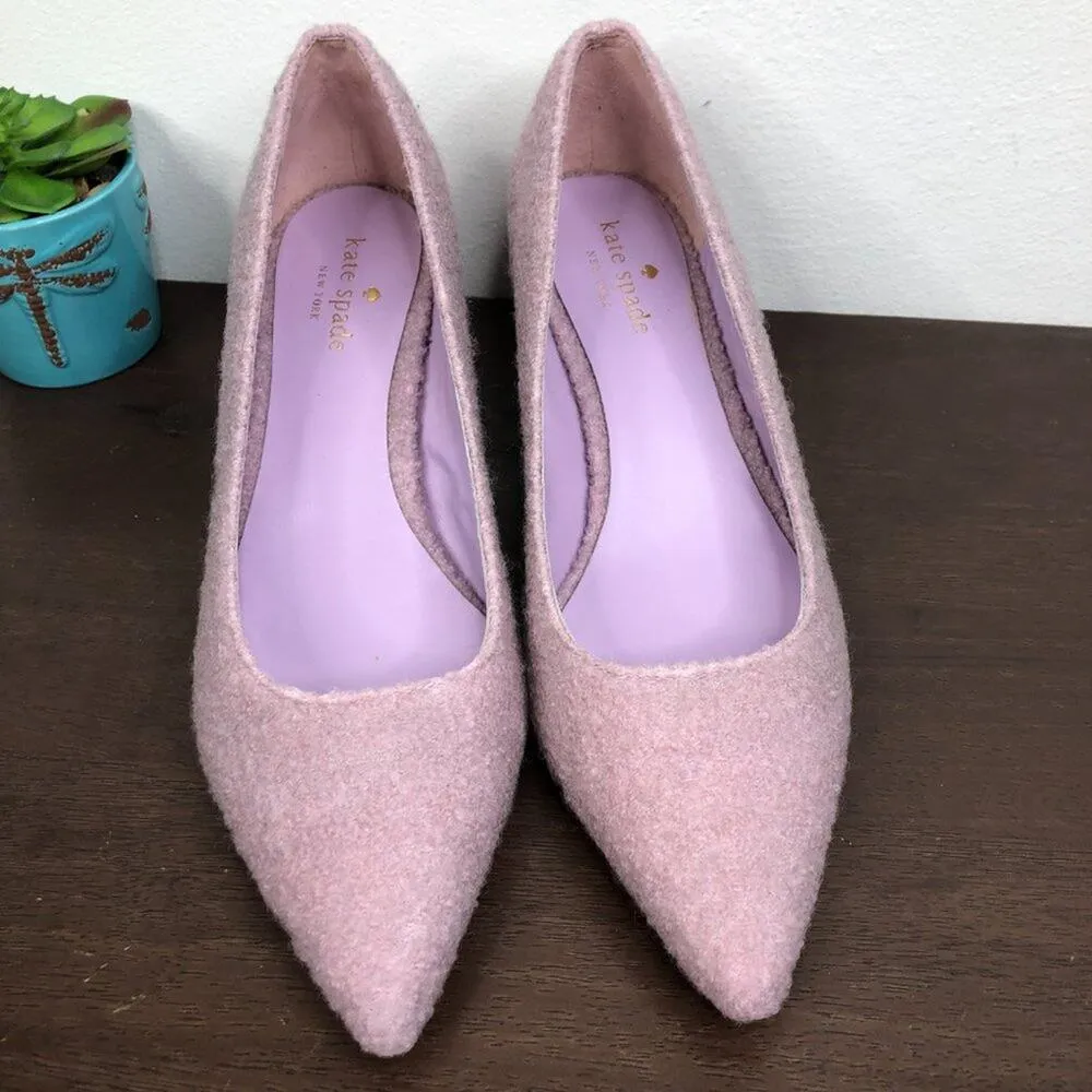 NEW Kate Spade Madlyne Lavender Winter Wool Pumps Women's Size 8M - Image 2