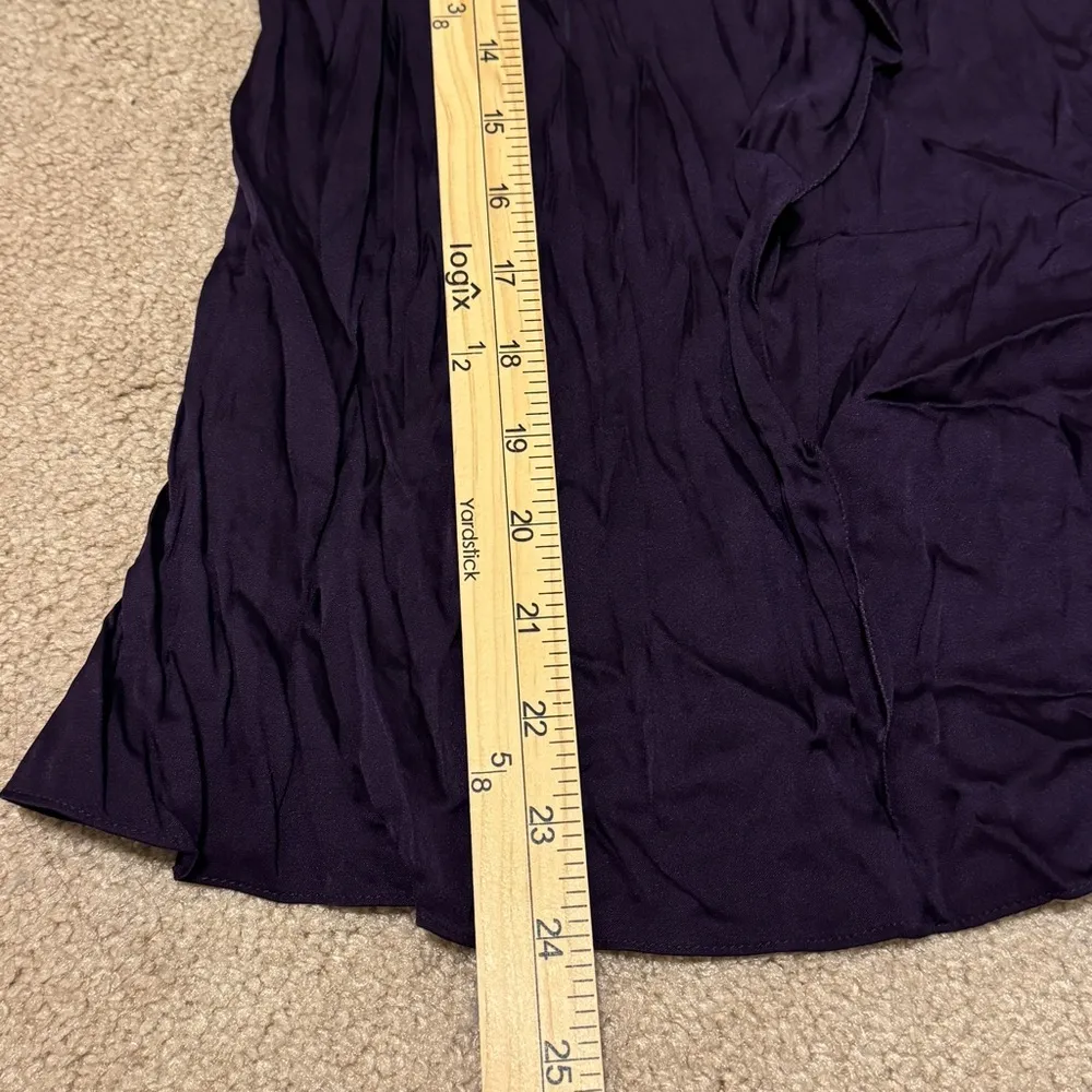 NEW Elie Tahari Silk Sleeveless Sonja Blouse Size Large Purple Ruffles NWT Top - Image 7