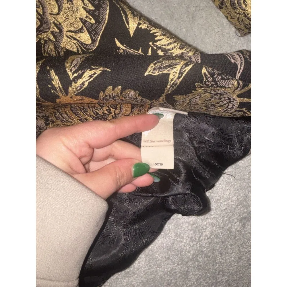 Soft Surroundings Womens Black Gold Floral Jacket Blazer Size Xs Marley Jacket‎ - Image 6