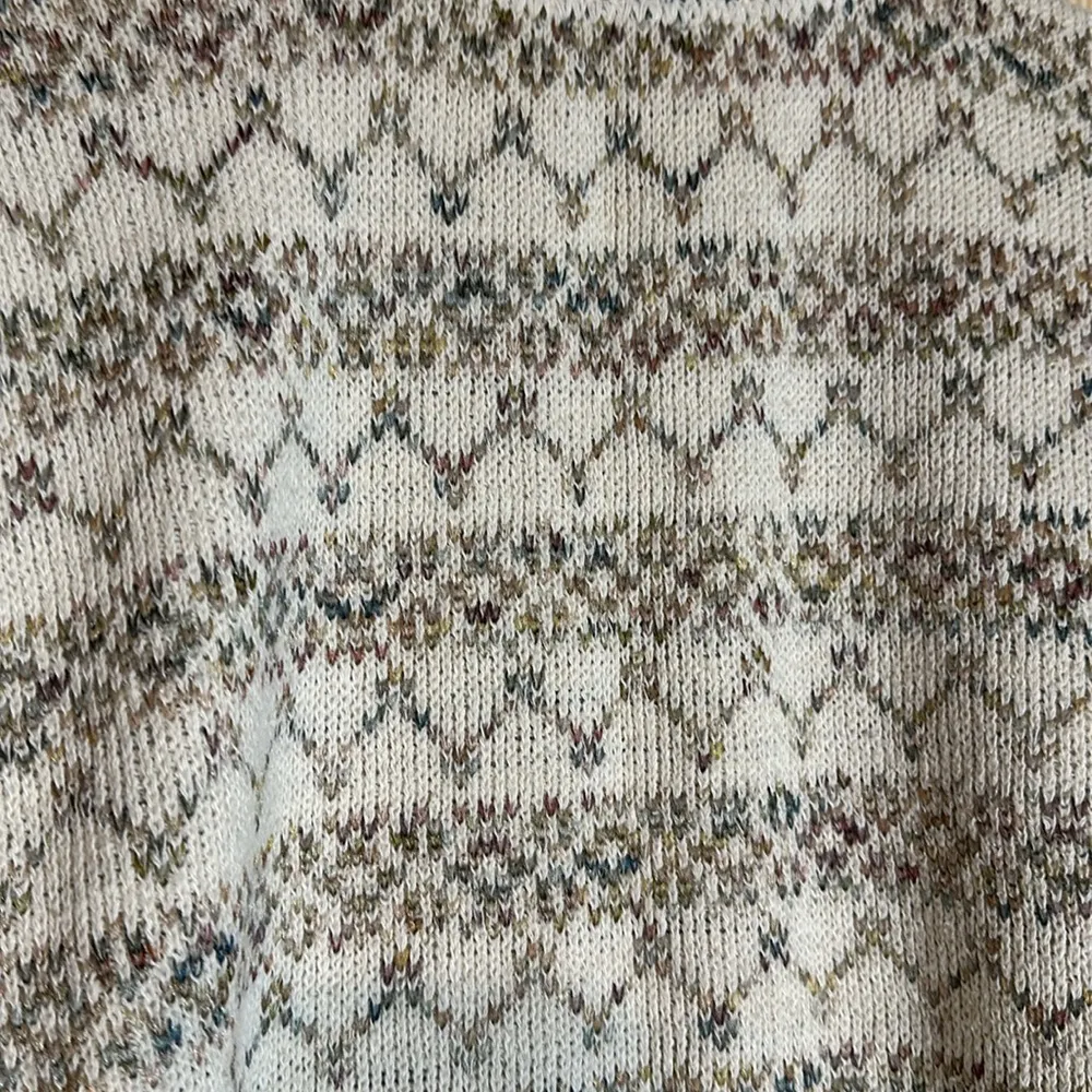 Reba Rose Vintage 1990s Y2K Beige Striped Cardigan Sweater 100% Cotton Small - Image 14