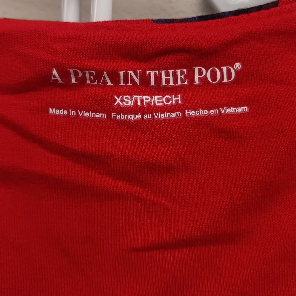 Pea in the Pod Maternity Red Floral Ruched Stretch Dress Women Size M - Image 6