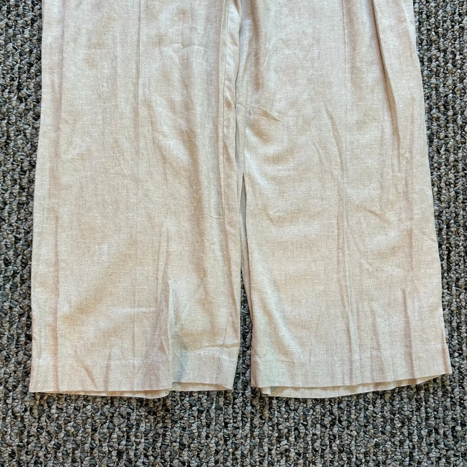 Blue Sol 1X Linen/Rayon Pants NWT Wide Leg Beige Boho Chic Minimalist Beach Tan - Image 3