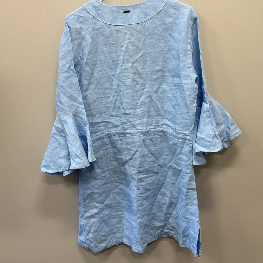 Maaji Swim Coverup Linen Dress with Drawstring Waist Size Large - Image 6