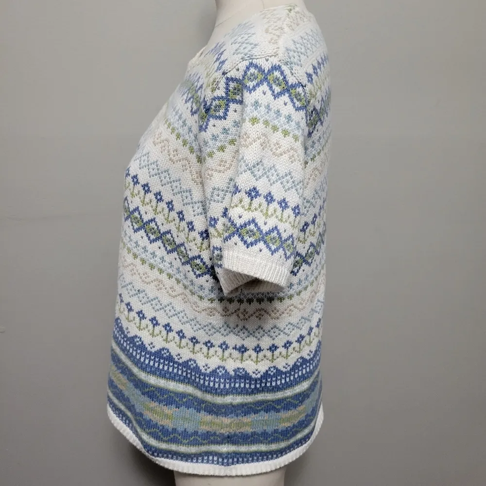 Vintage Eddie Bauer Spring fair isle sweater size large - Image 4