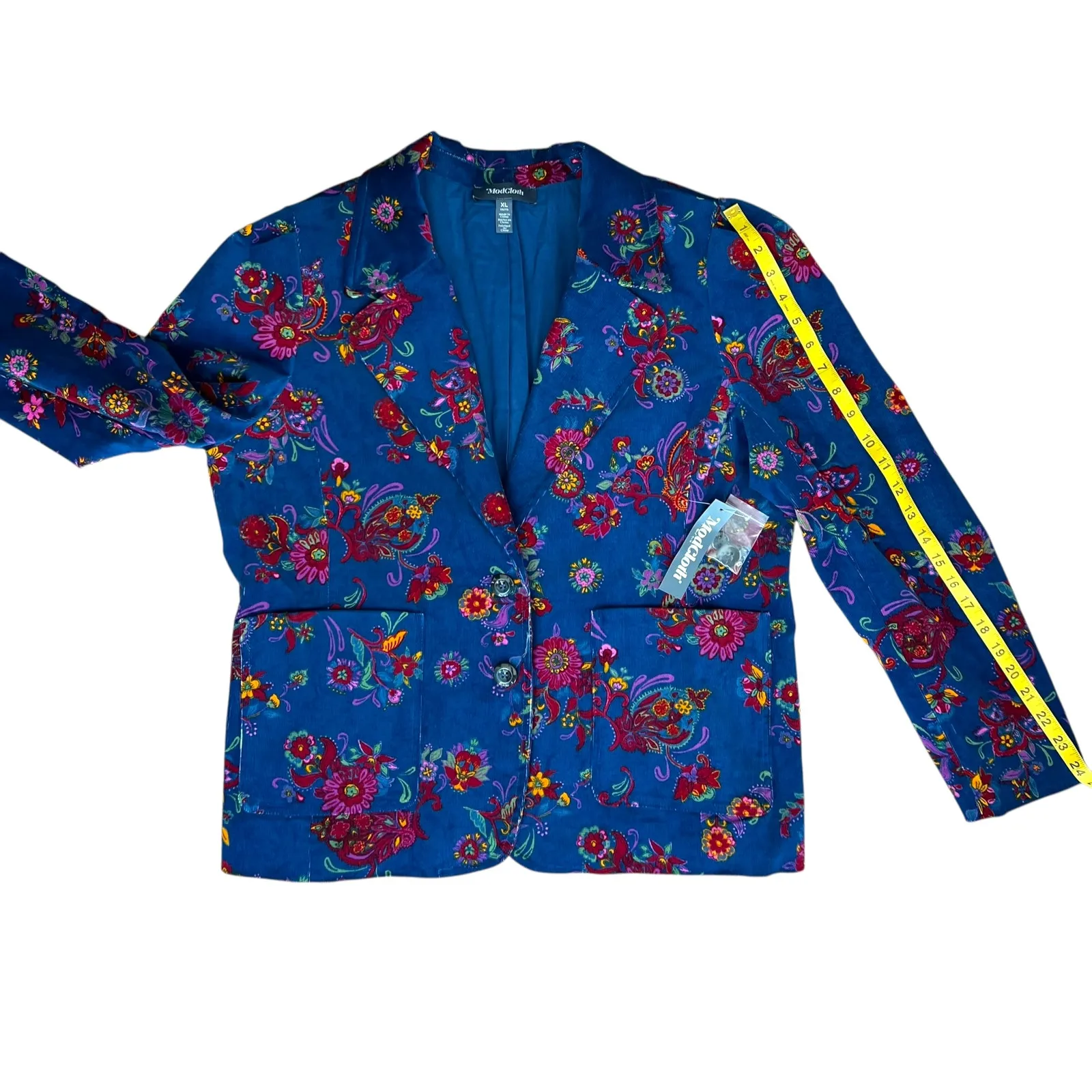 Modcloth XL Jacket Blazer Corduroy Retro Gift Stretch Boho 70s Cottage Holiday - Image 15