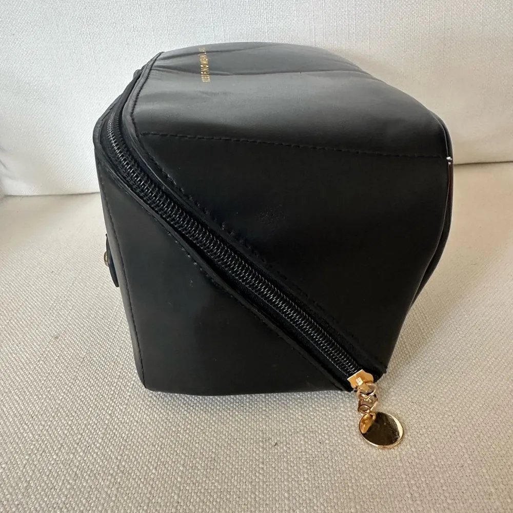 Black Cosmetic Bag with Structured Design - Image 4