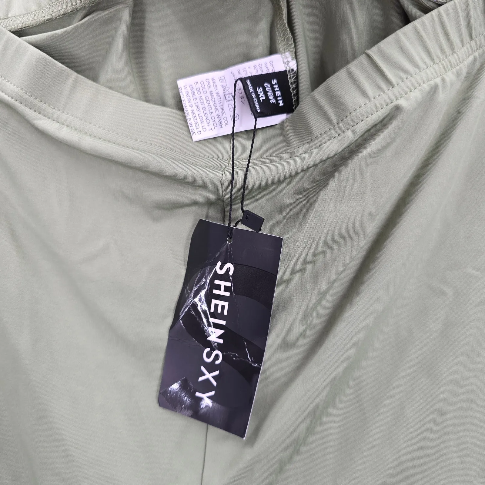 Shein Green Compression Pullon Relaxed Sleep Stretch Pants Shorts Plus 3XL - Image 4