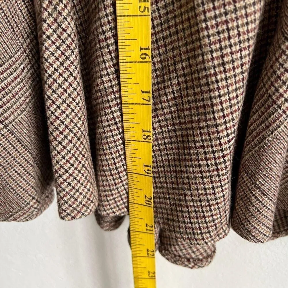 Vintage Plaid Flared Midi Skirt, Grunge, Fairycore,Cottagecore, Academia, Medium - Image 4