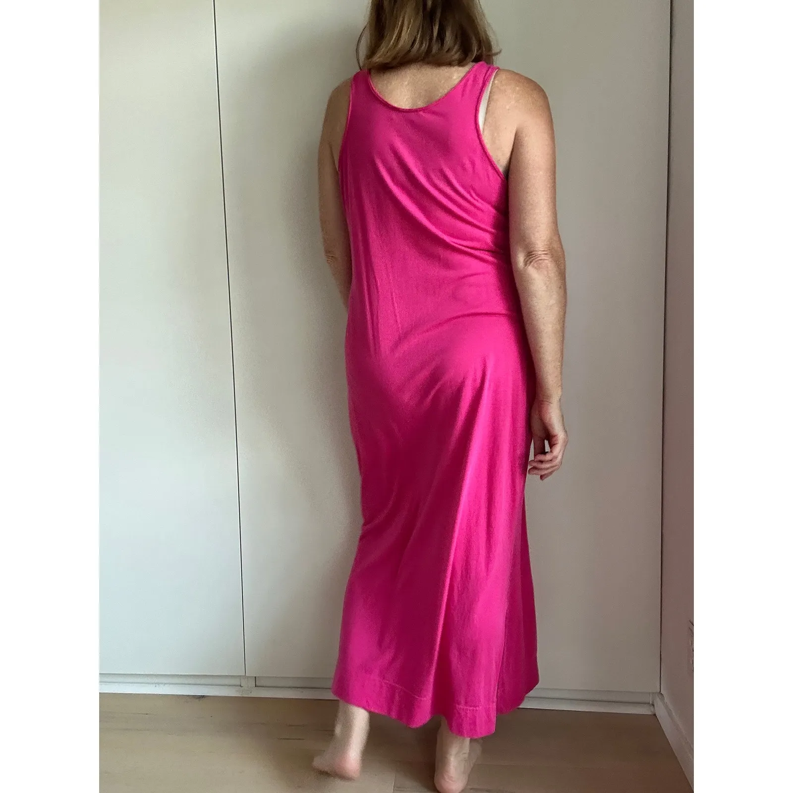 Michael Stars Pink Tank Dress Size Large Poolside Vacation Tropical Loungwear - Image 4