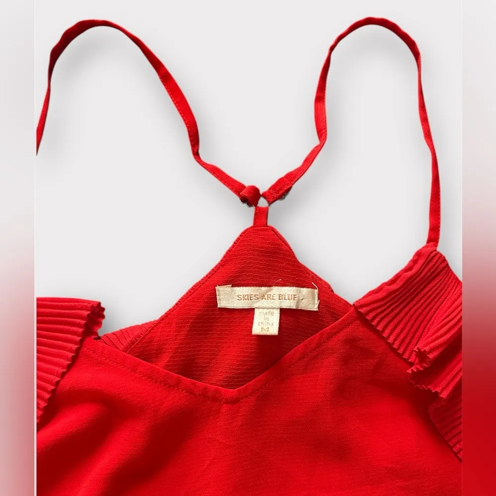 Skies Are Blue Vibrant Red Top - Image 7