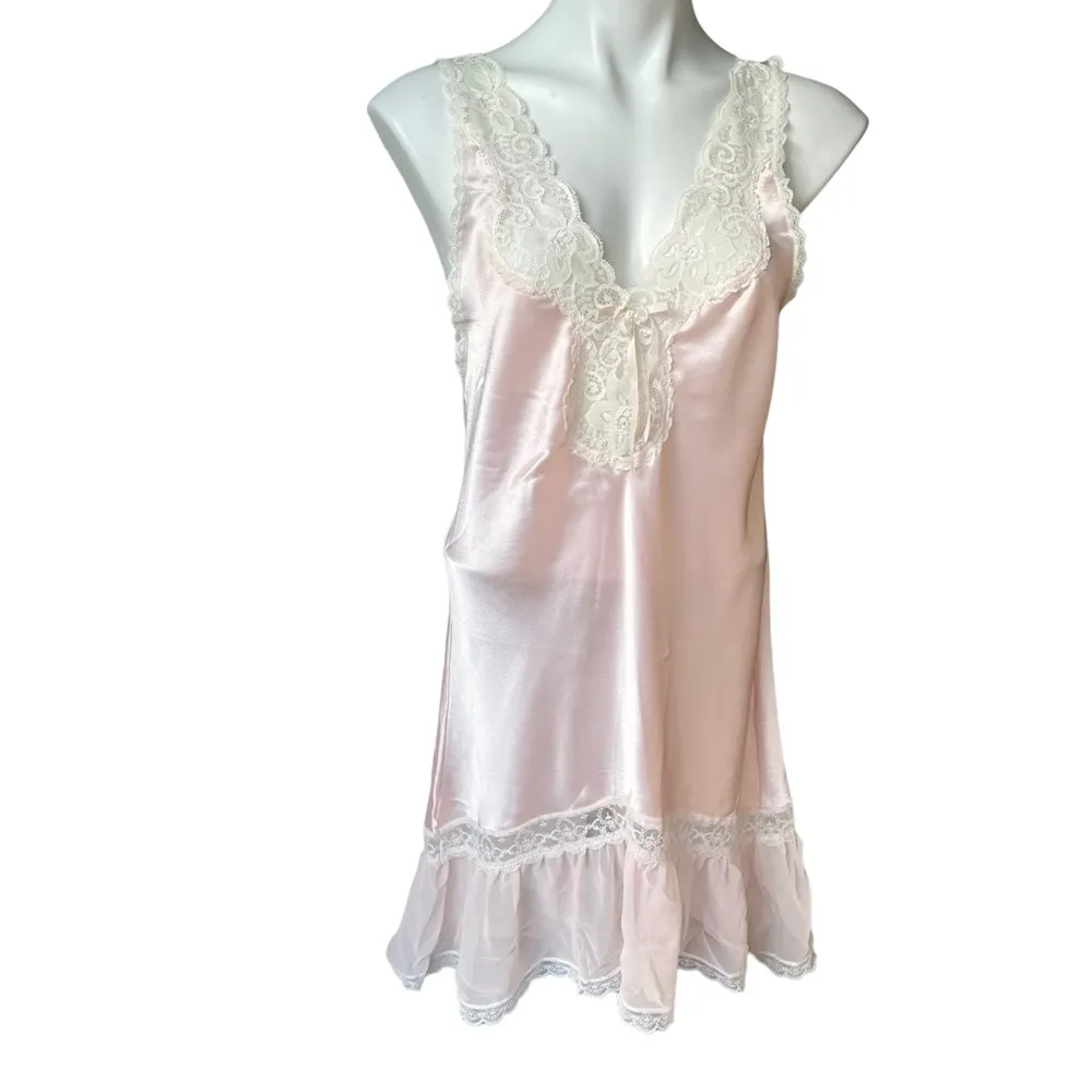 Miss Elaine Vintage (Union Made) Nightgown, Sz XS Pink - Image 3