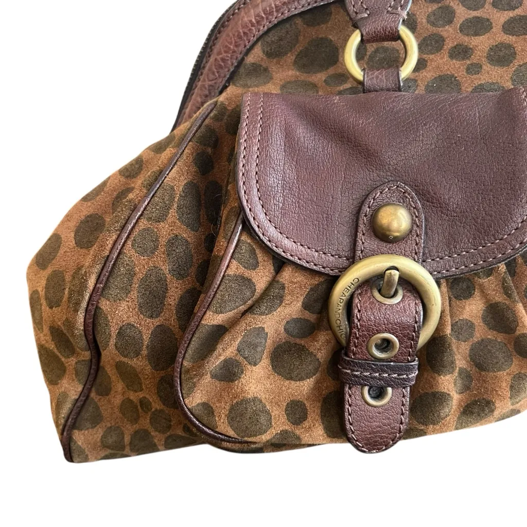 Moschino Women’s Vintage Y2K Top Handle Leopard Print Polka Dot Leather Purse - Image 11