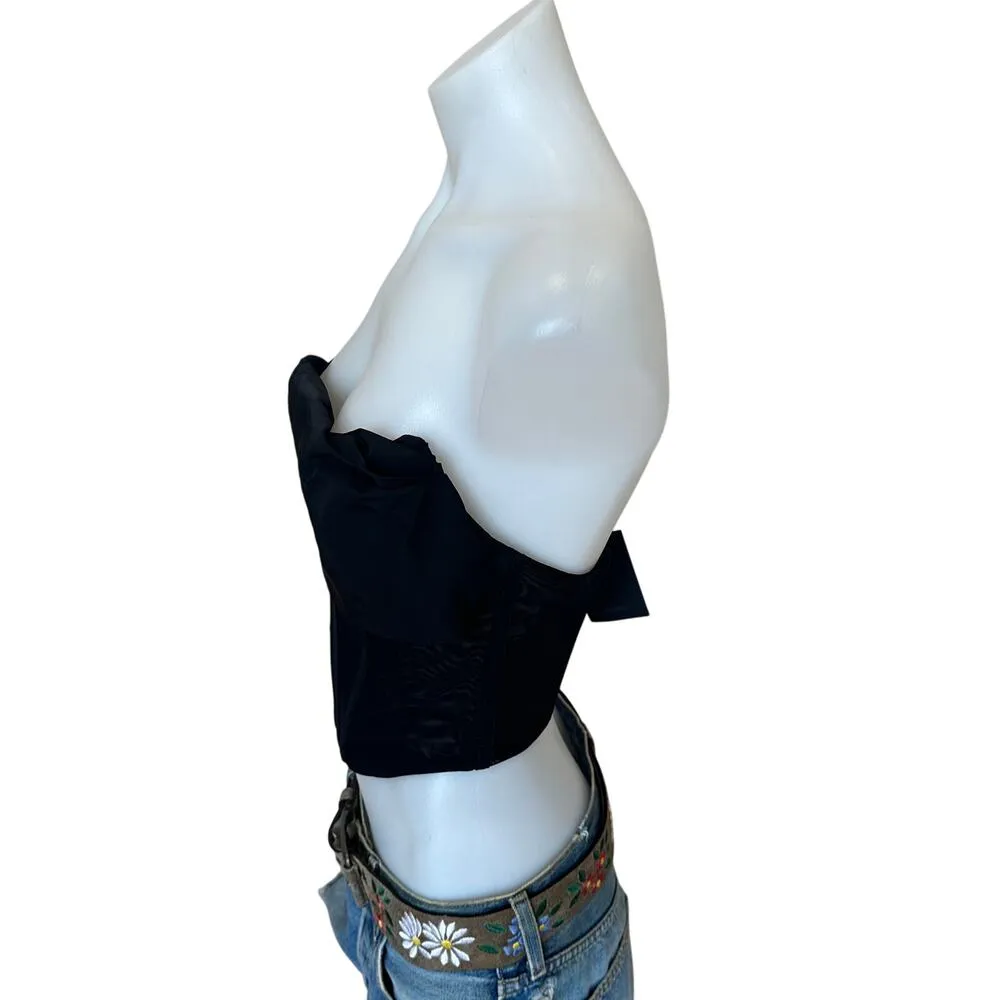 NBD Black Bustier Top XXS Corset Coquette Boned Bodice Crop Designer $168 NEW - Image 6