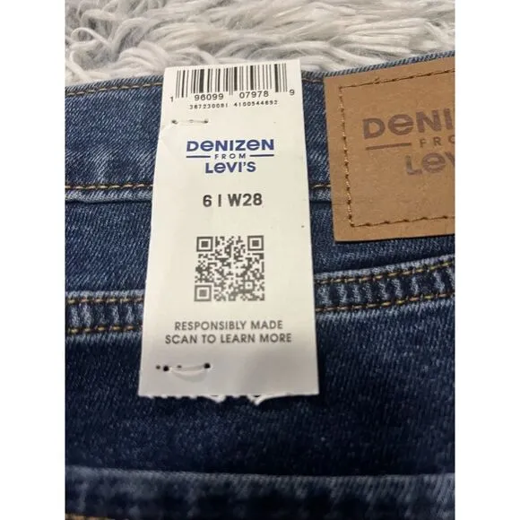 Denizen From Levi's Boyfriend Jeans Tag 28 Measures  33  Blue Dark Wash Denim‎ - Image 4