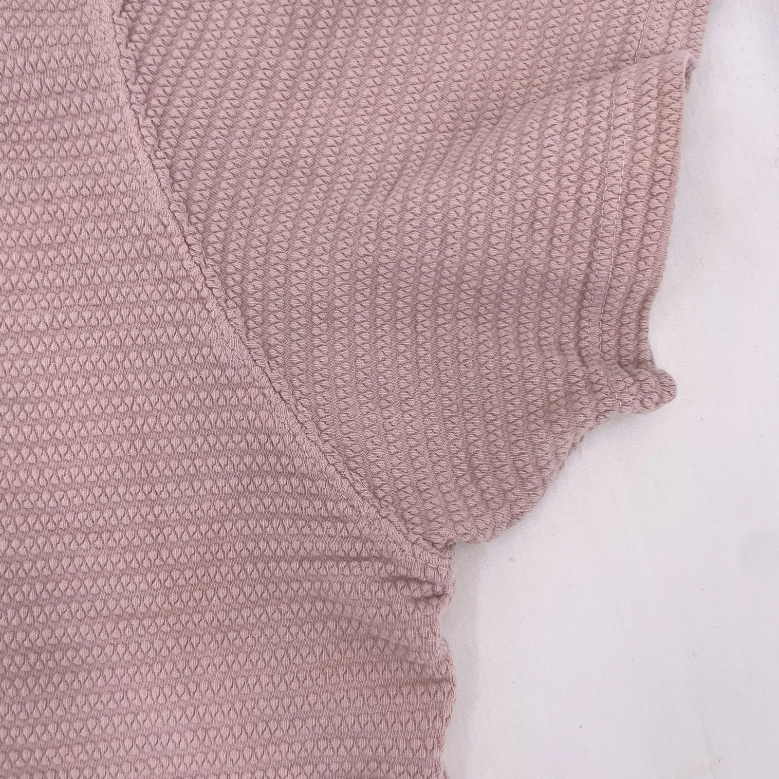 Big Bud Press Thrashed Honeycomb Crop Tee Faded Powder Pink Short Sleeve Top L Size L - Image 8