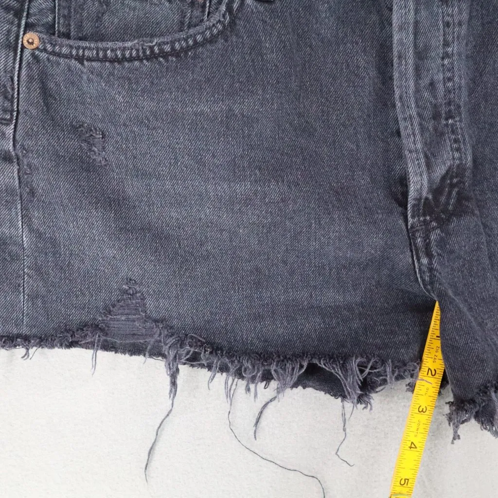AGOLDE‎ Parker Cut Off Denim Shorts Black Women Size 30 Button Fly Festival - Image 10