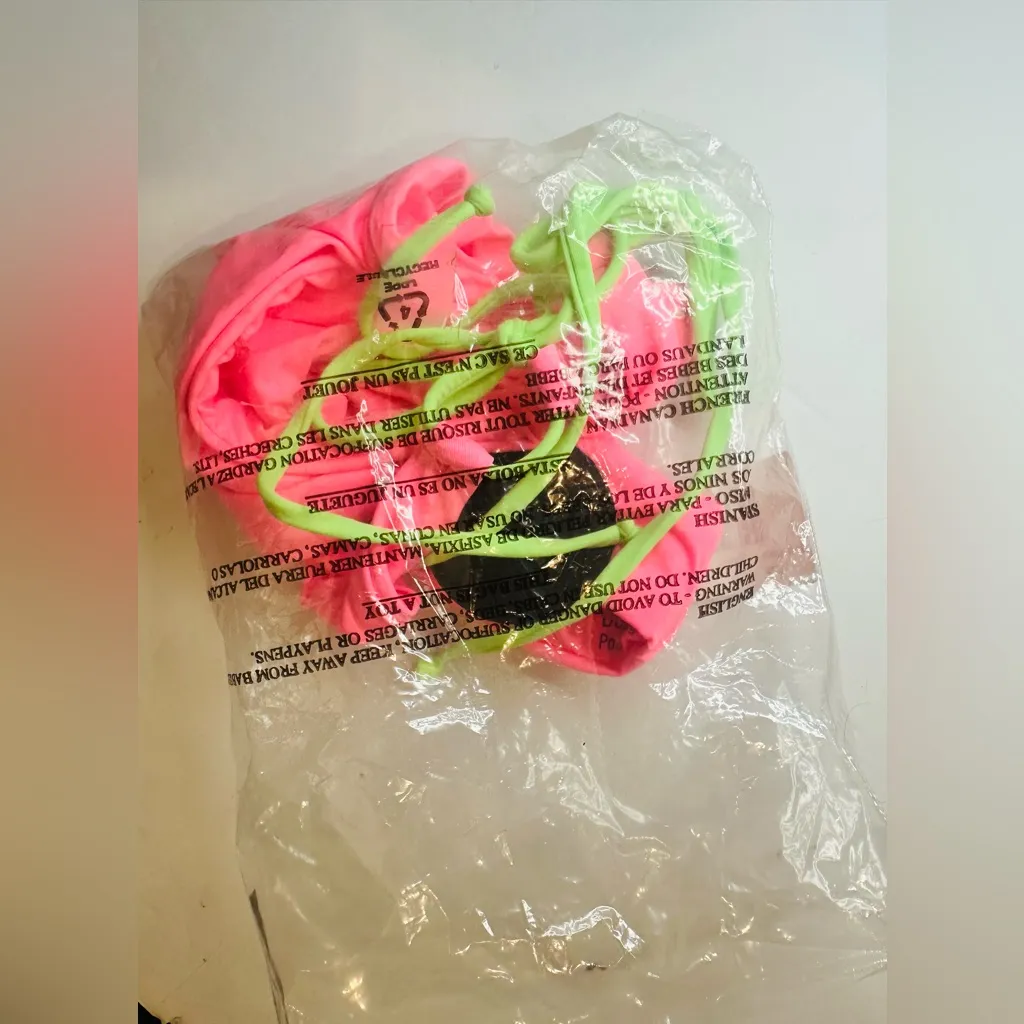 Lulus Bikini Bottoms Womens Size Large Fluorescent Pink  String Triangle NWT - Image 7