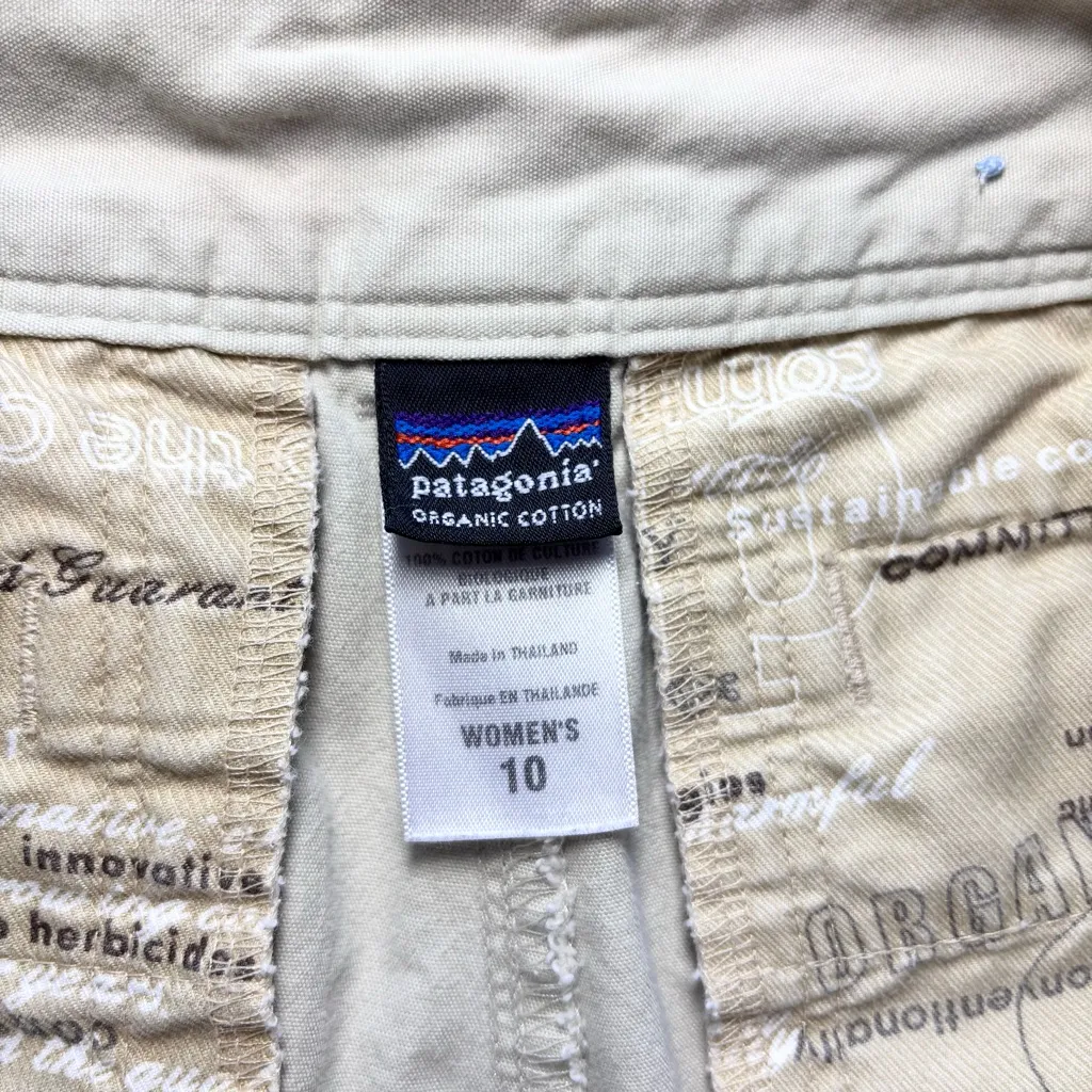 Patagonia 100%‎ organic Cotton women cream shorts size 10 - Image 7