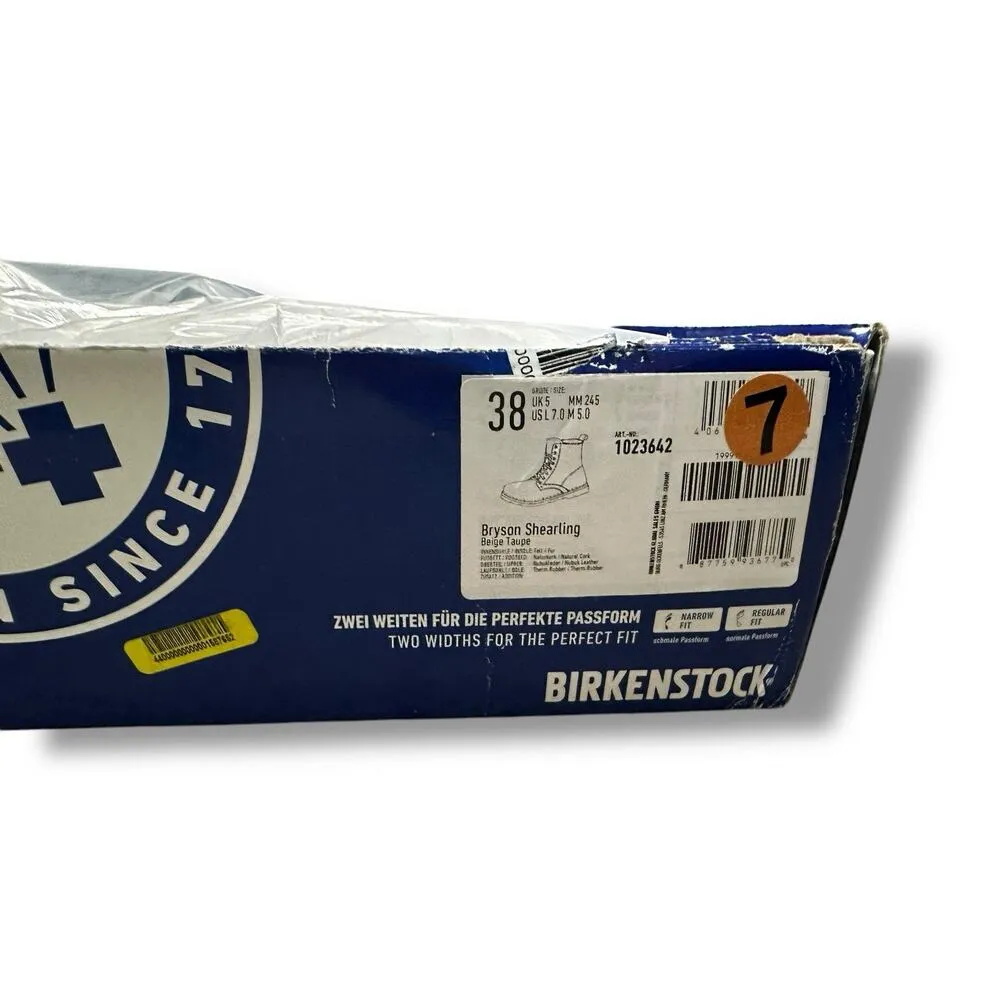 New Birkenstock Bryson Shearling Lined Combat Lace Boots Beige Taupe EU 38 US 7 - Image 6