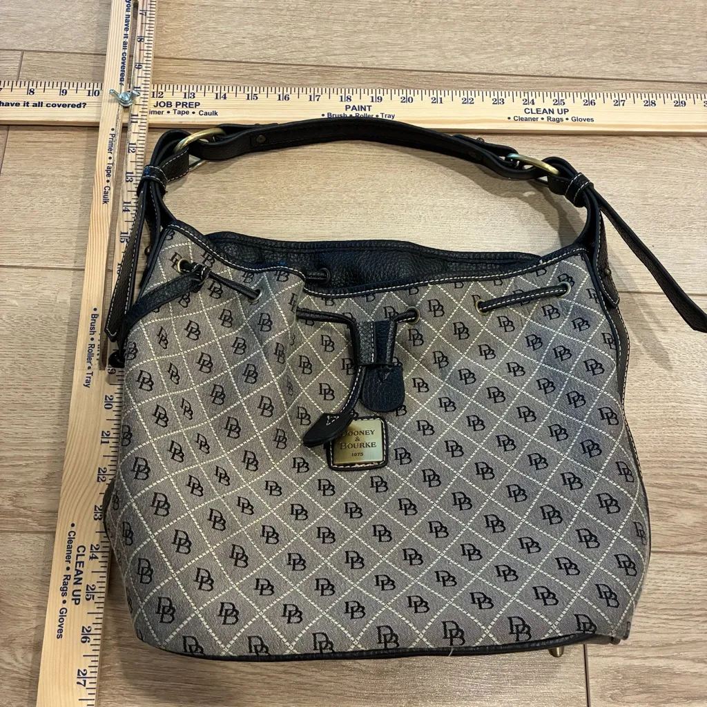 Vintage Dooney & Bourke Signature Logo Bucket Hobo Shoulder Bag - Image 2