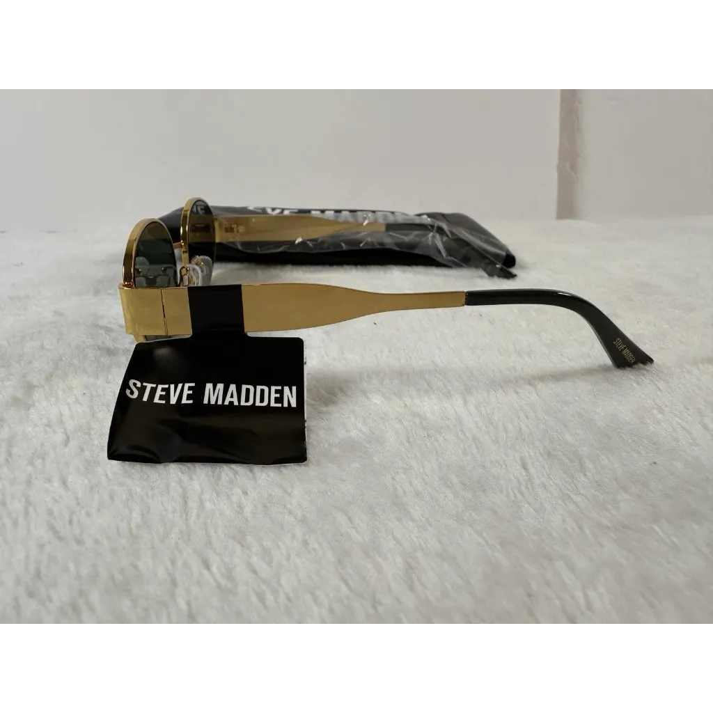 NWT Steve Madden "MYSTIE" Aviator Sunglasses Gold X17819 FabFitFun - Image 4