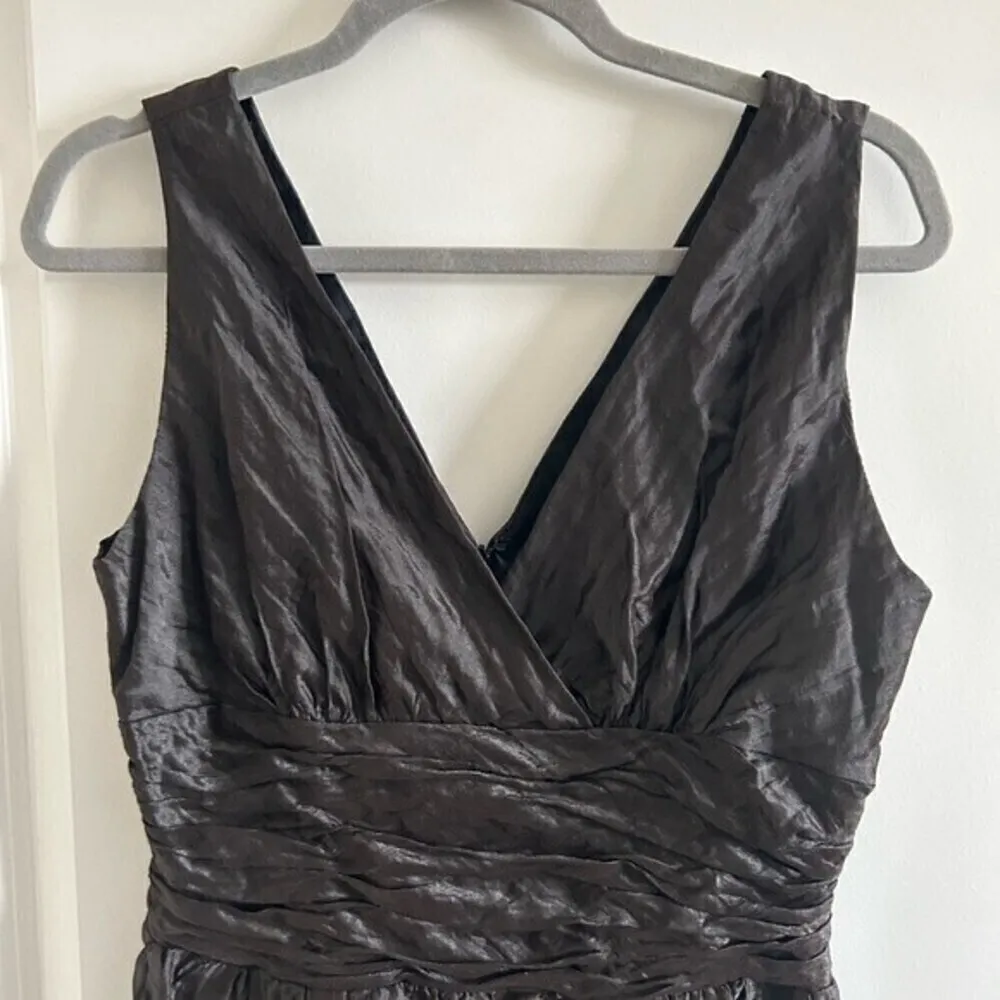 - KAY Unger New York Women’s Silk Blend Fitted Midi Cocktail Dress Gray Si… - Image 2