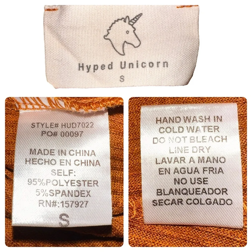 Hyped Unicorn  Ribbed Button-Front Dress - Flattering & Trendy, Size S - Image 5