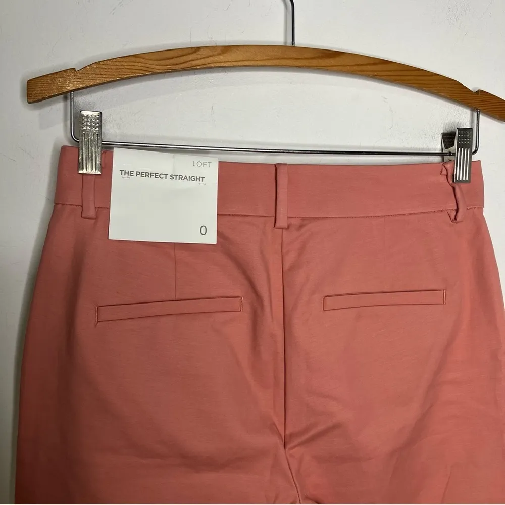 Loft the perfect straight pants size‎ 0 new with tags business casual pink peach - Image 3