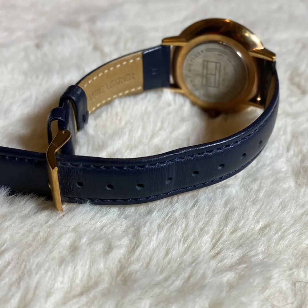 Rose Gold & Navy Tommy Hilfiger Watch - Womens, Leather Needs Battery - Image 4