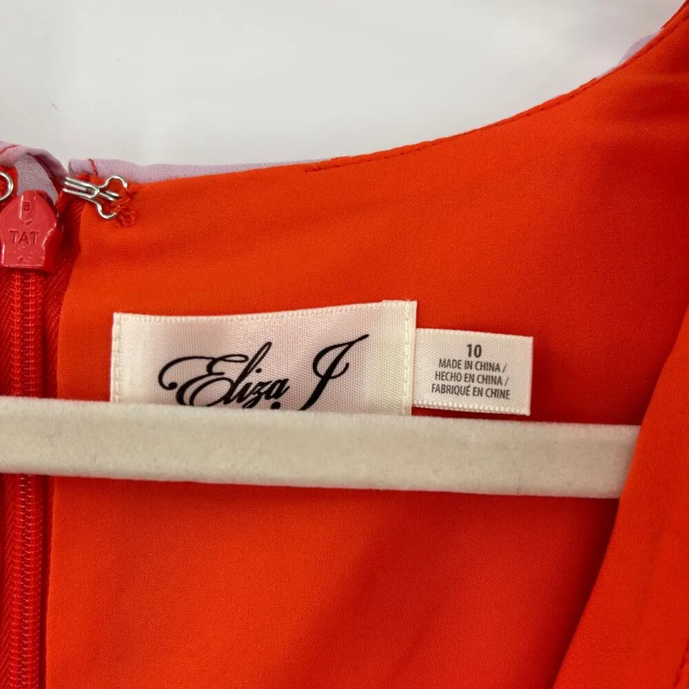 NWT ELIZA J Print Handkerchief Hem Midi Dress SIZE 10 $168 FLORAL EJ9M2463 - Image 7