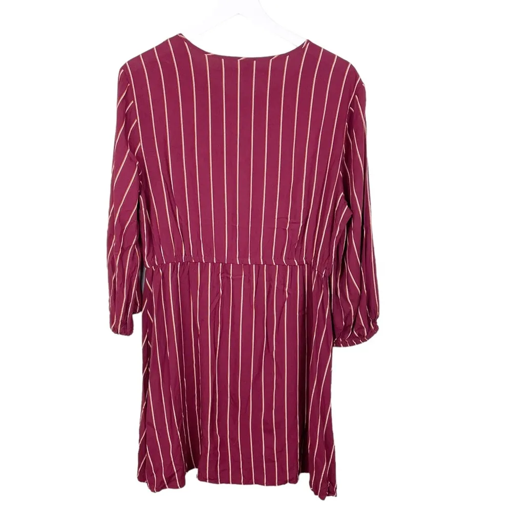 Old Navy Waist-Defined Keyhole Neckline Long Sleeve Knee Length Dress LG Petite - Image 4