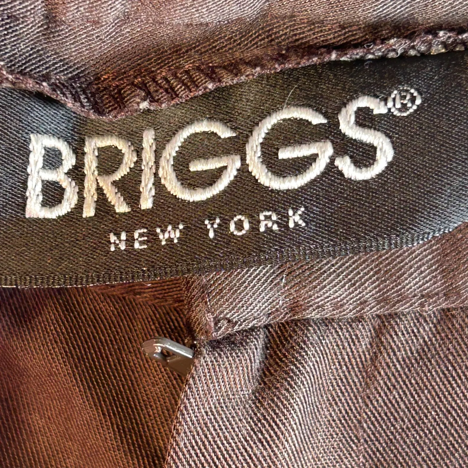 Briggs New York Womens Pleated Front Casual Pants Dark Brown Size - Image 4