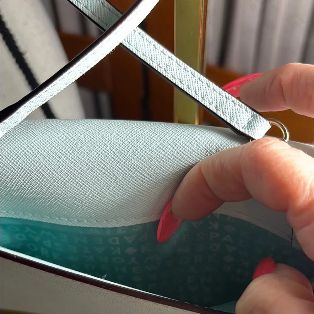 Kate Spade Laurel Way Winni   powder blue Crossbody Bag with Gold Hardware - Image 11