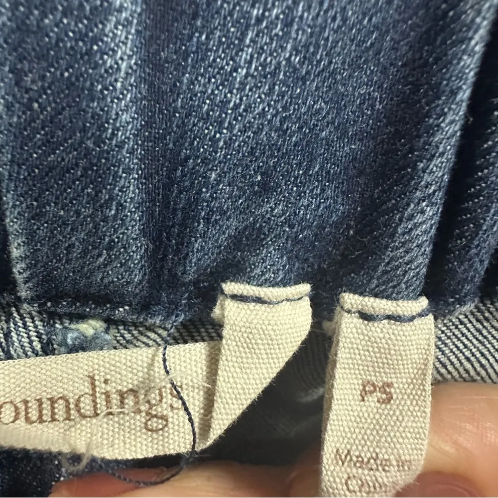 Soft Surroundings Metro Floral Embroidered Pull On Stretch Blue Jeans Petite S - Image 13