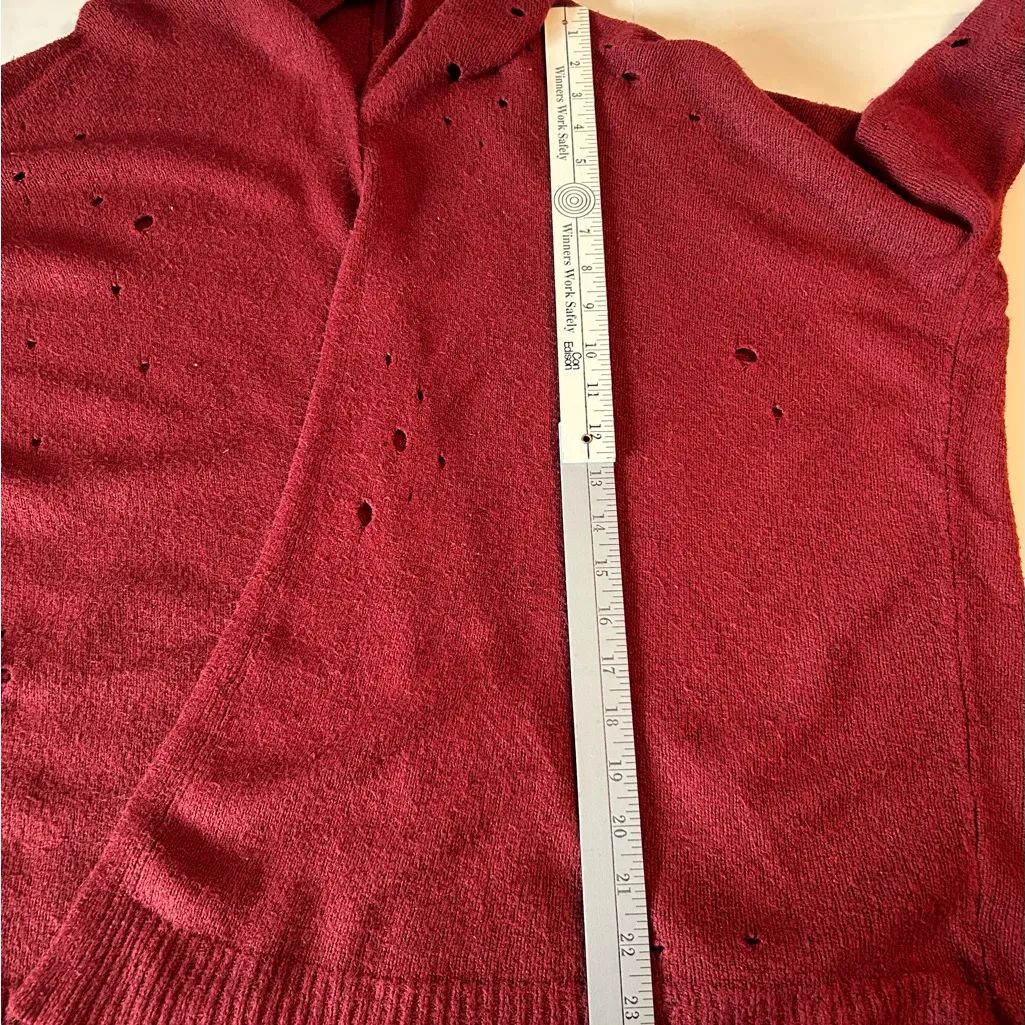 Express Women's Deep Red Cardigan cotton blend size Medium - Image 8