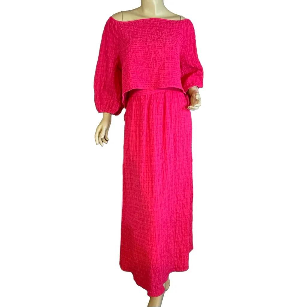 IN THE STYLE PINK CROPPED TOP AND MAXI SKIRT COORDINATED SET NWT (24) - Image 3