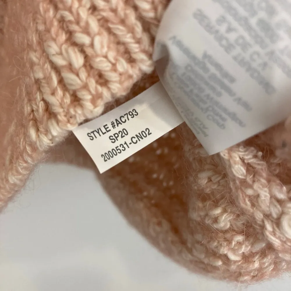 NWOT Madewell Baez Pink Marbled Knit Pullover Sweater Size Medium - Image 5