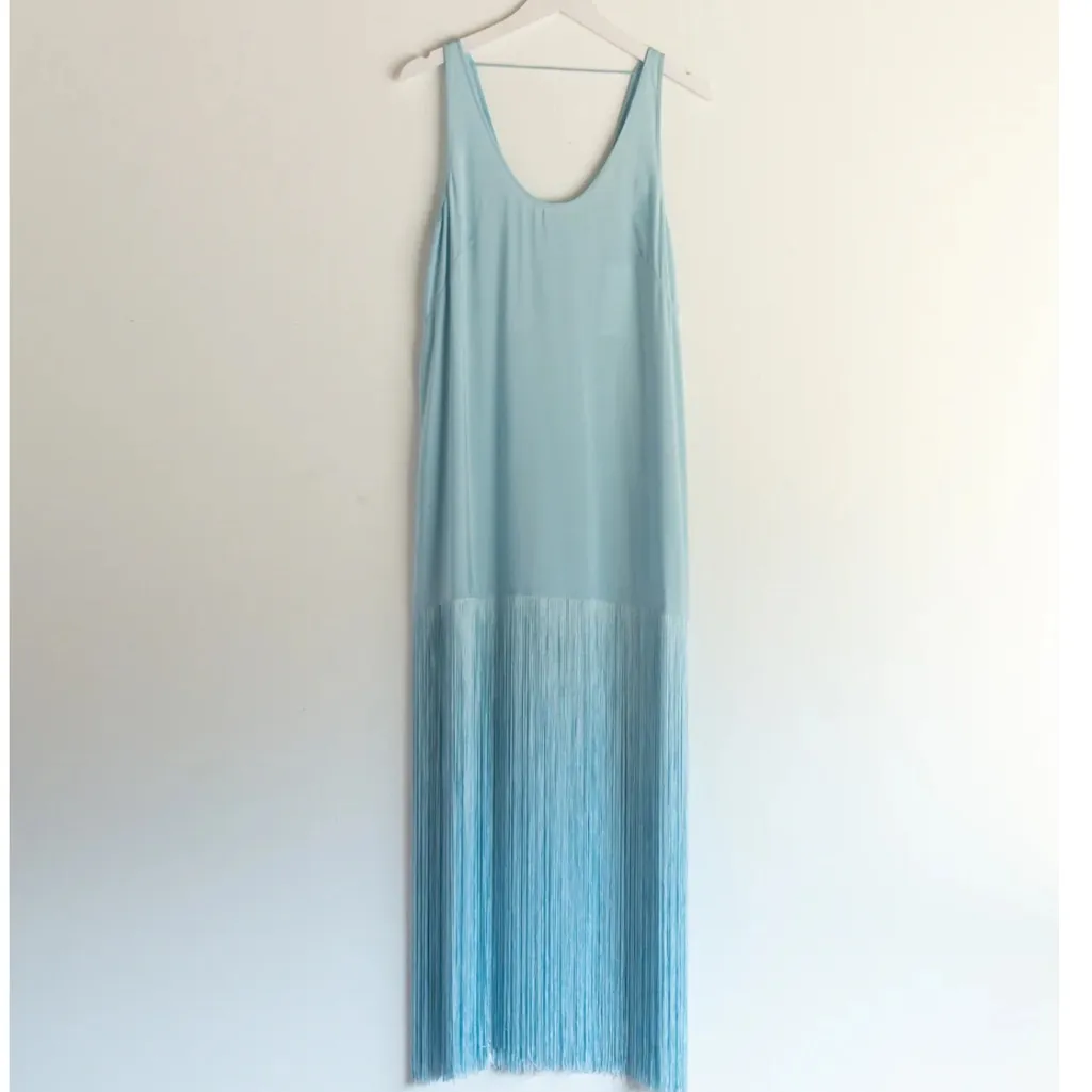 MR.LARKIN TASSEL SLIP DRESS, ICE BLUE S - Image 9