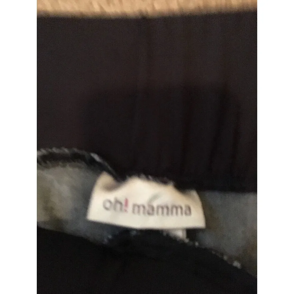 Oh Mamma Women's Large L Jean Shorts Maternity Blue Stretch Denim Cuffed - Image 4