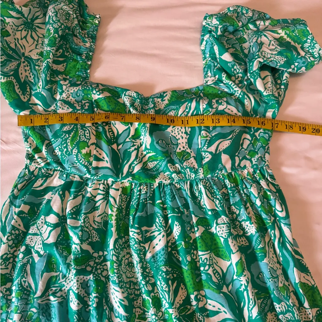 Lilly Pulitzer Delaney Forest Fairy  Short Sleeve Square Neck Mini Dress Size 8 - Image 13