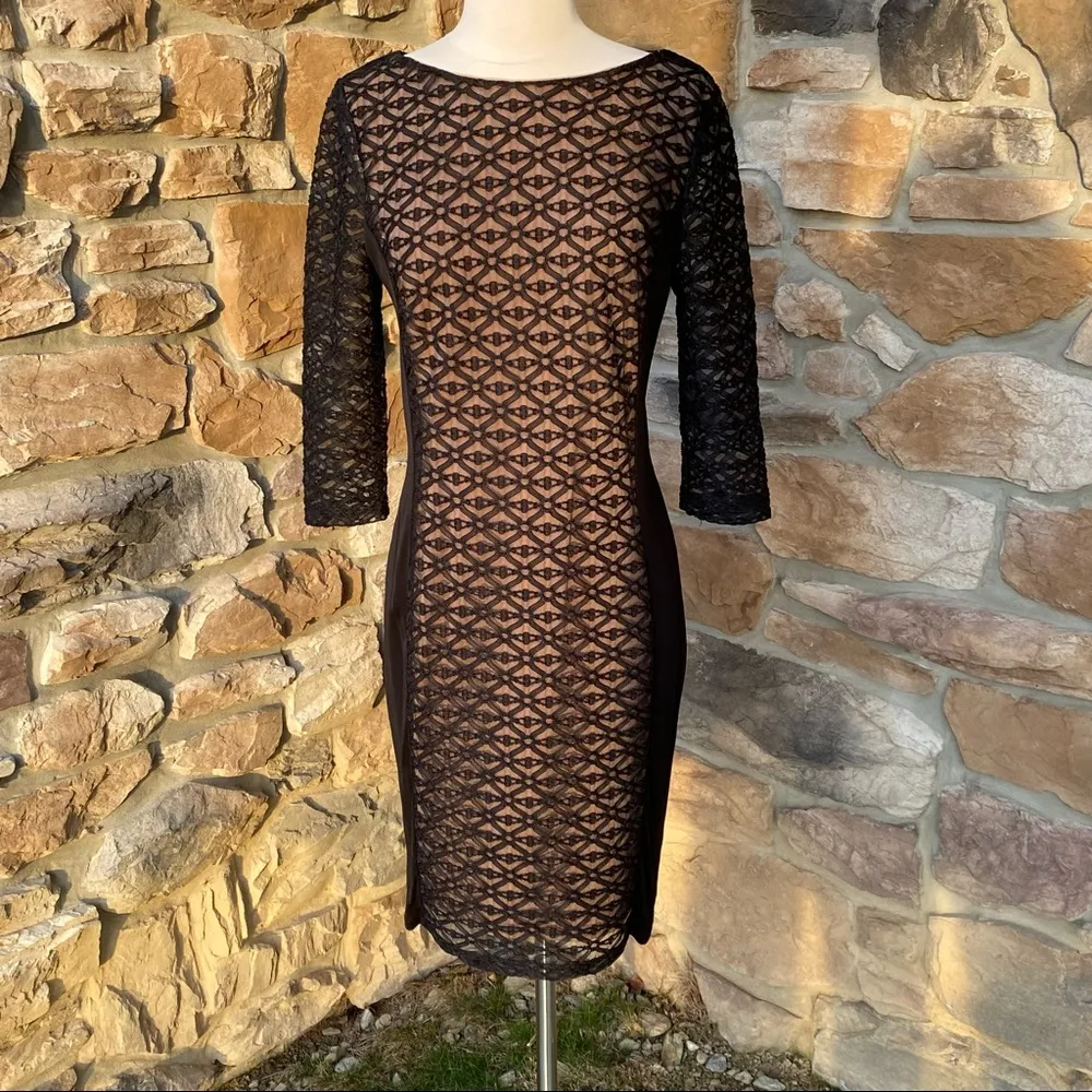 Anne Klein Black Lace Dress - Image 3